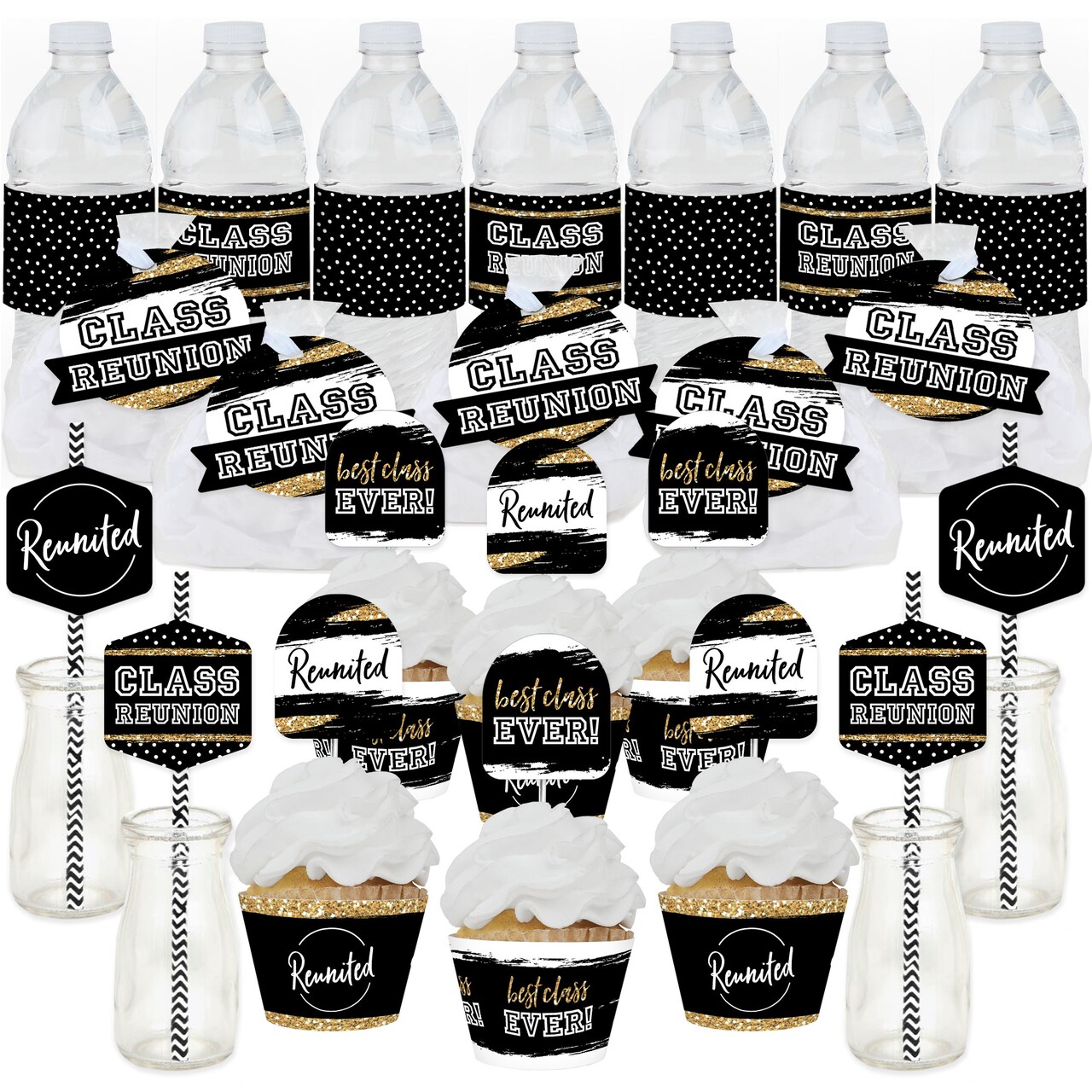 Big Dot of Happiness Reunited - School Class Reunion Party Favors and Cupcake Kit - Fabulous Favor Party Pack - 100 Pieces